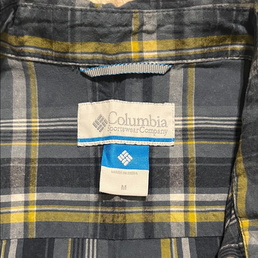 Columbia Gray and Yellow Plaid Shirt